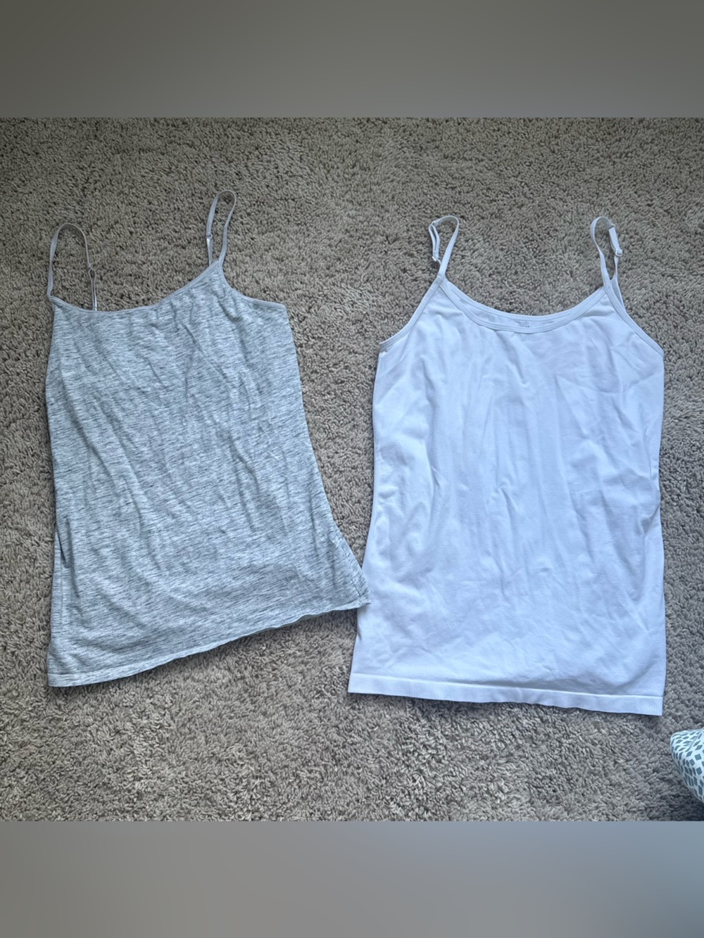 BUNDLE-TWO Women’s CAMIS- 
White & Heather Grey Camisole